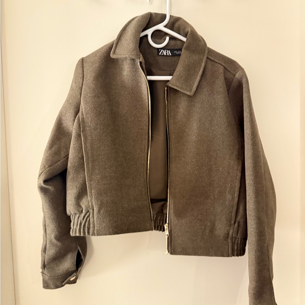 Zara Women's Brown Bomber Jacket